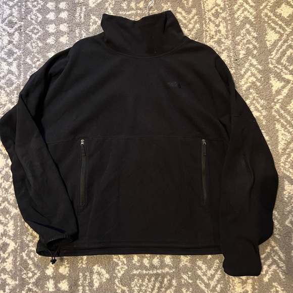 North Face Black Fleece Pullover with Zipper Pockets size XL (A116) - Picture 8 of 8